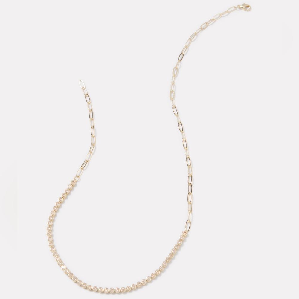 EVEREVE NWT 14K Gold Plated Brass Rhinestone Sparkle Necklace